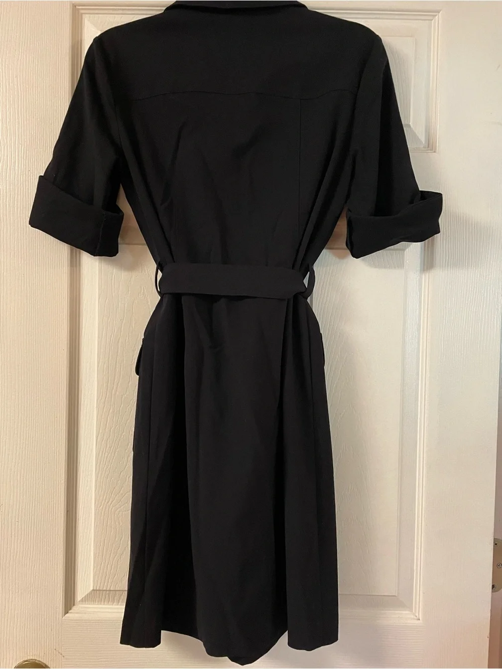 Michael Kors Black Zip-Front Utility Midi Dress